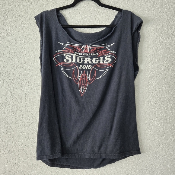 sturgis Other - Sturgis XL Black Graphic moto cut off grunge tank top